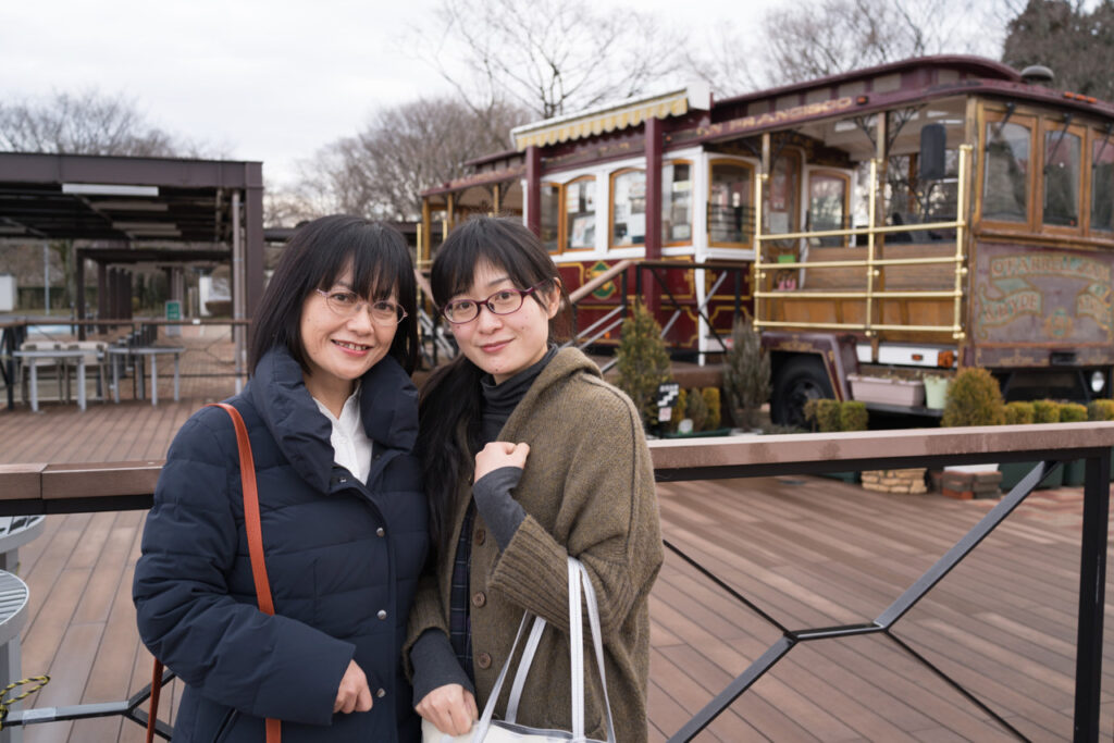 那須高原SAにて妻と長女